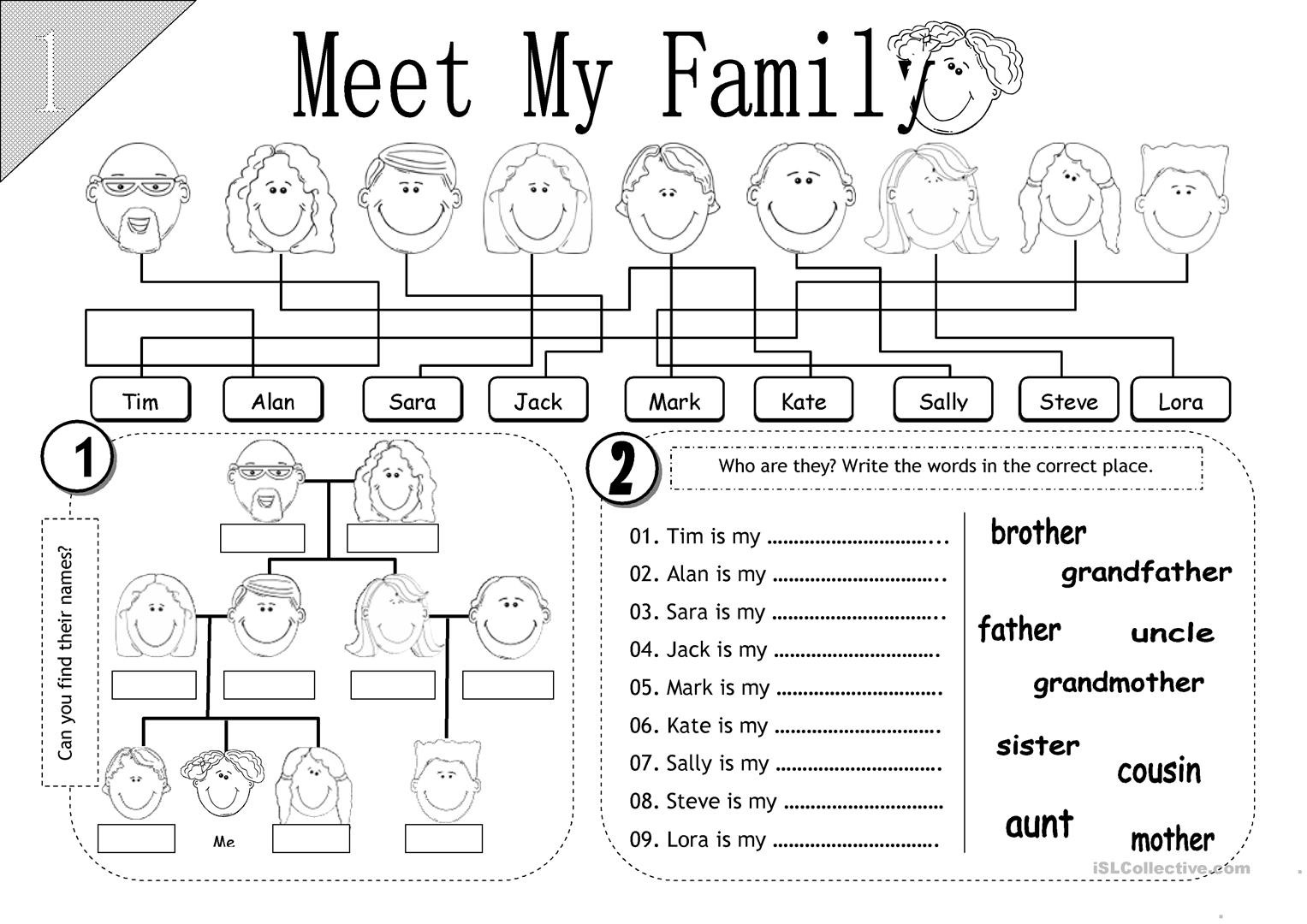 Meet My Family  English Esl Worksheets
