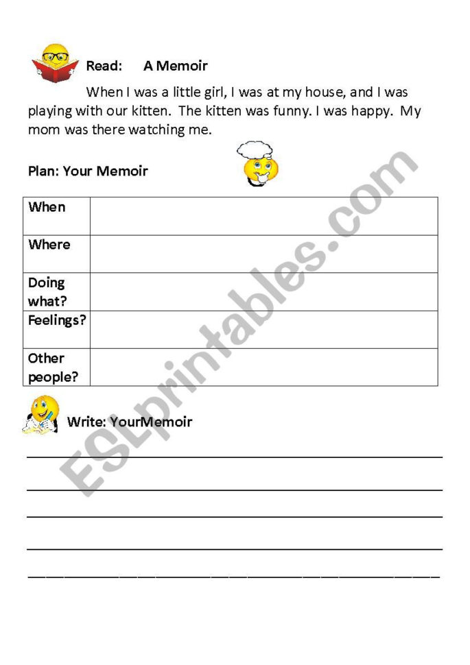 Memoir Writing Guide For Beginners  Esl Worksheetdmaatta