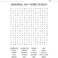Memorial Day Word Sort Word Search  Word