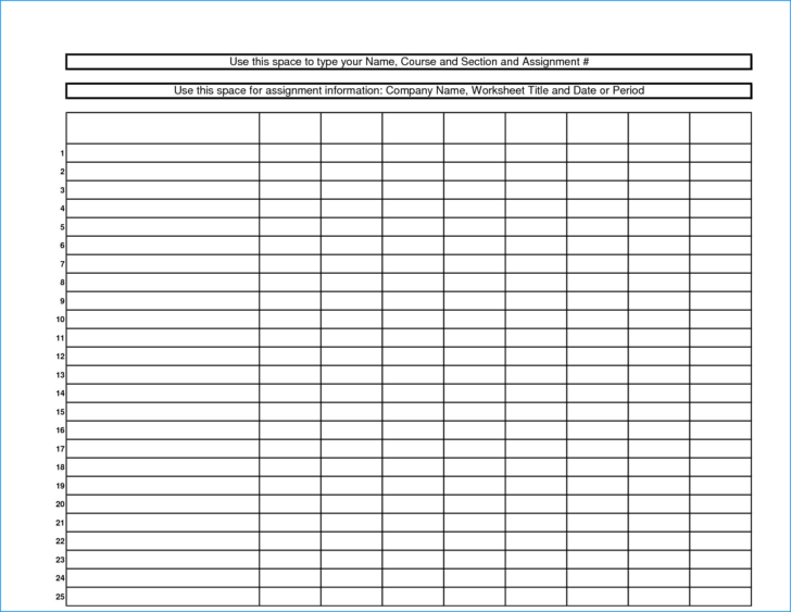Accounting Worksheet Template