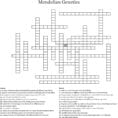 Mendelian Genetics Crossword  Word