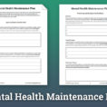 Mental Health Maintenance Plan Worksheet  Therapist Aid