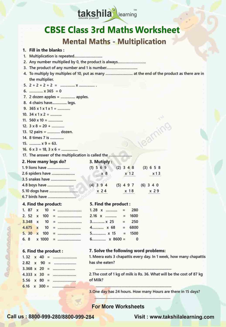 3Rd Class English Worksheet