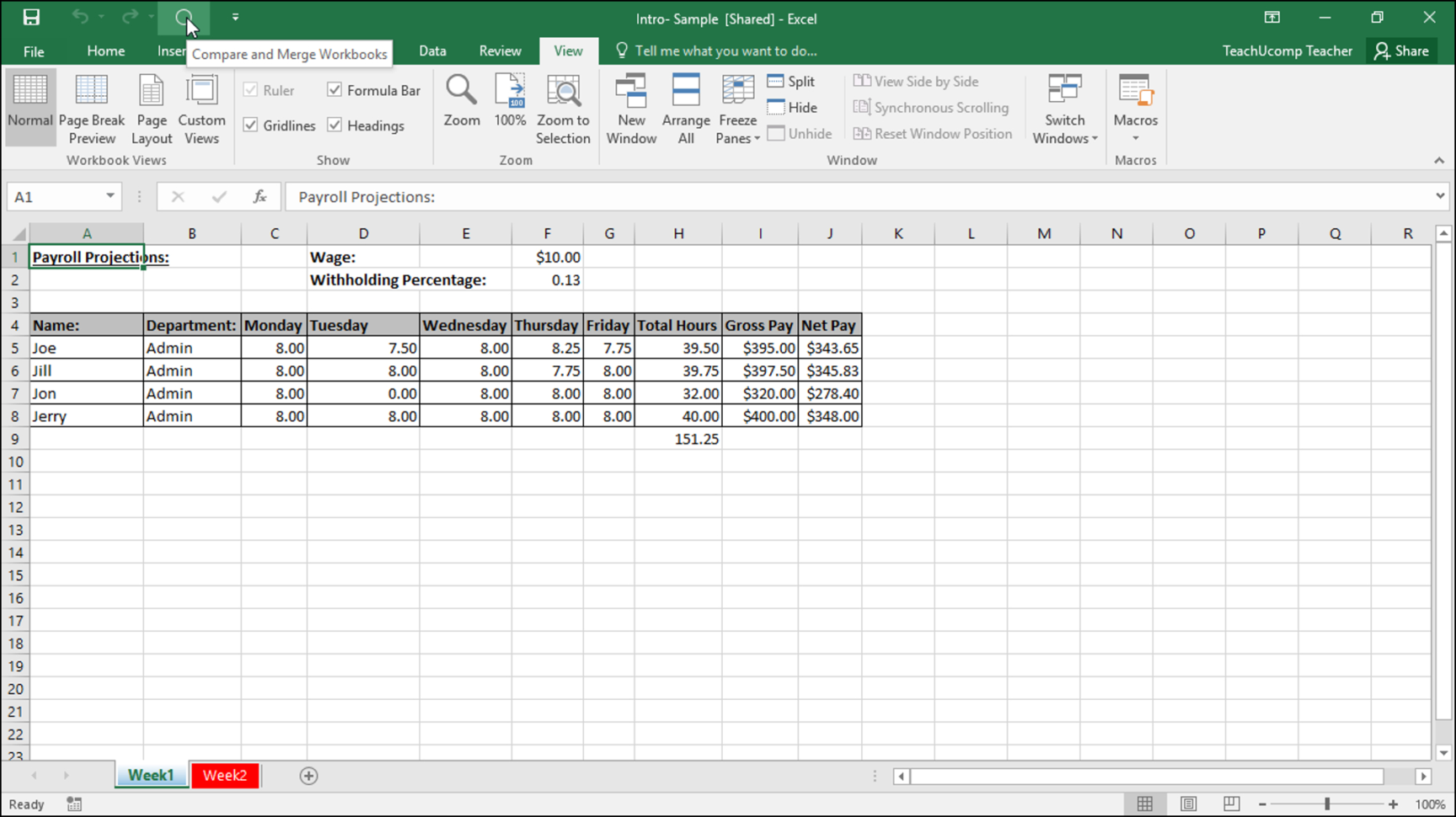 Merge Changes In Copies Of Shared Workbooks In Excel  Instructions