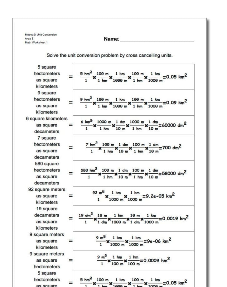 Metric Conversion Practice Worksheet