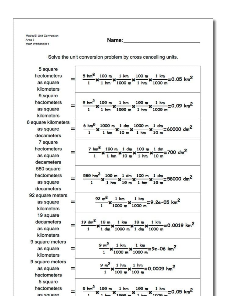 Metric Si Area
