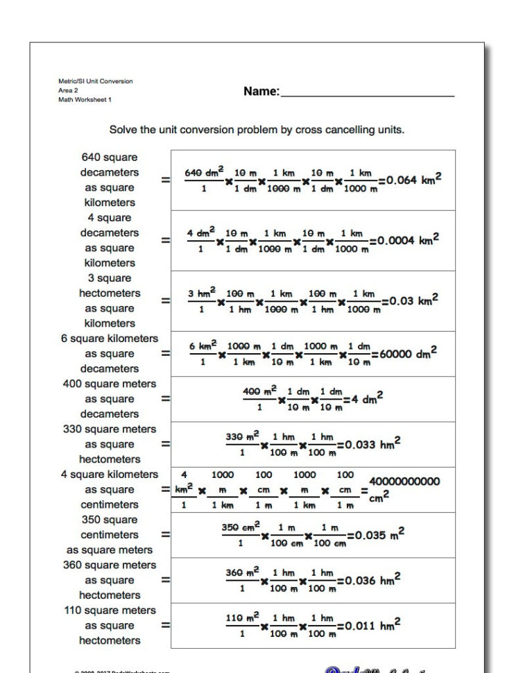 Metric Si Area