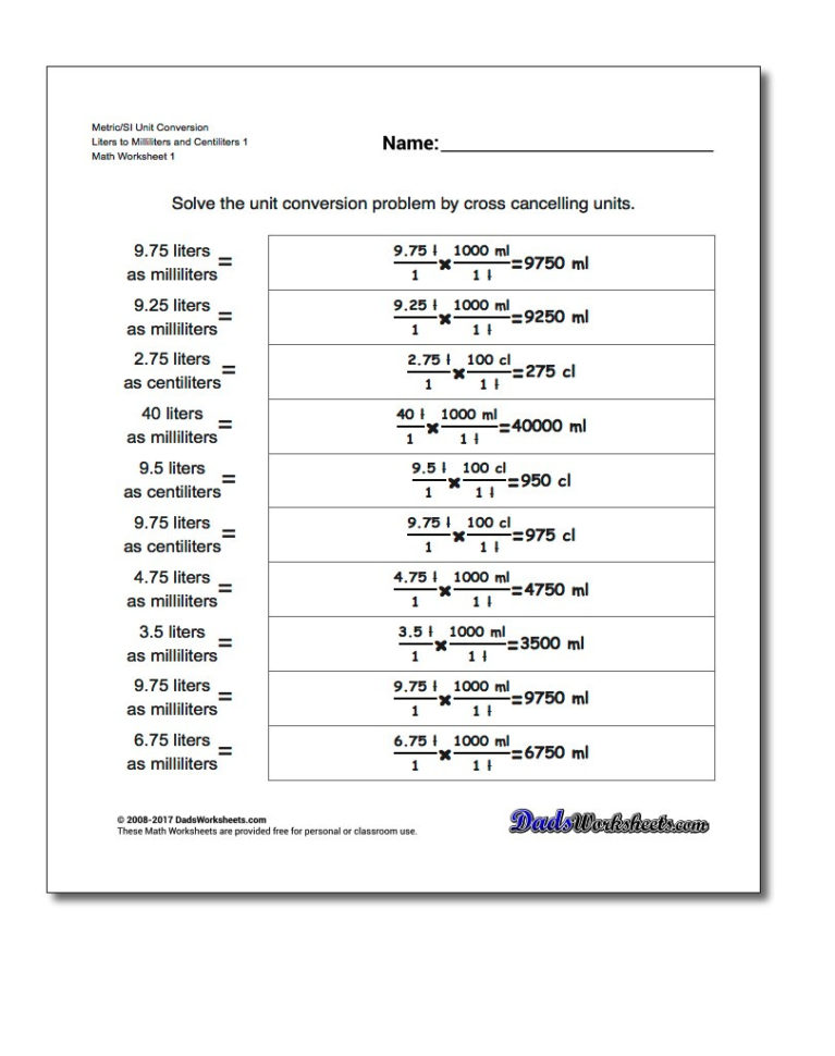 Metric Si Unit Conversions