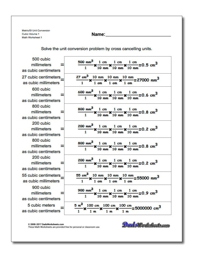 Metric Si Unit Conversions