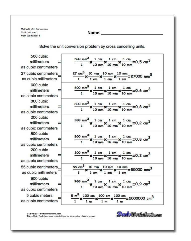 Metric Si Unit Conversions