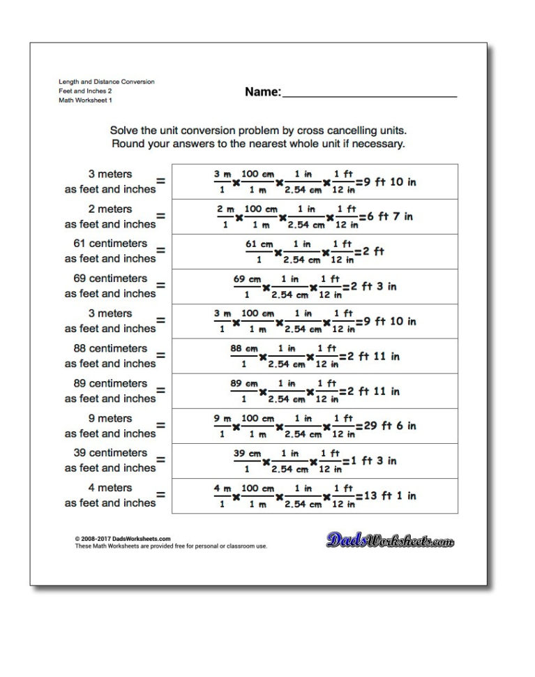 Metric To Customary Length