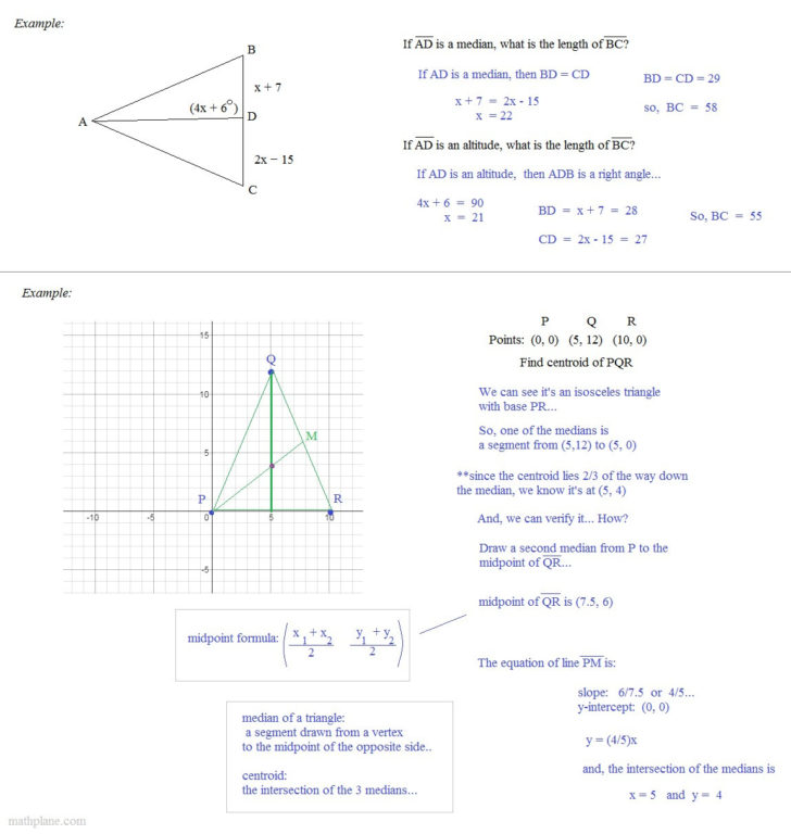 Medians And Centroids Worksheet Answers
