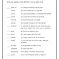 Middle School Level Vocabulary Word Match Worksheet 3