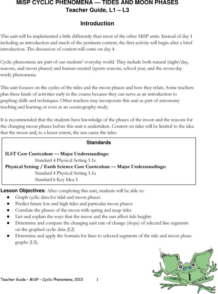 Misp Cyclic Phenomena Tides And Moon Phases Teacher Guide