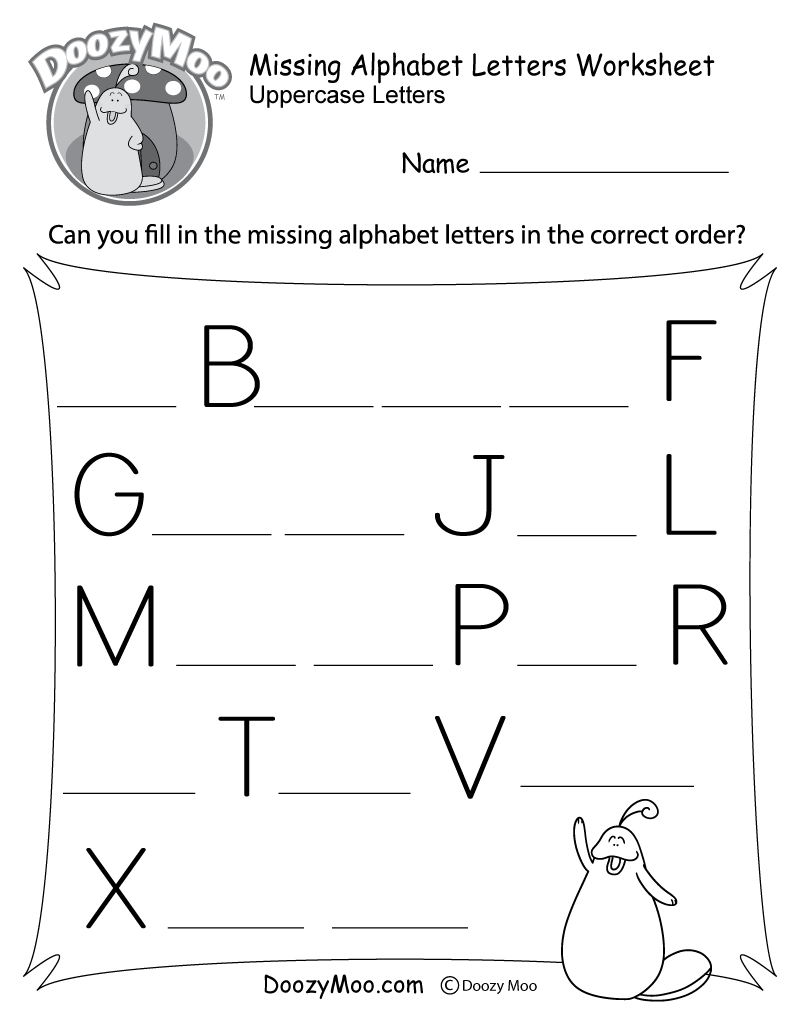 Missing Alphabet Letters Worksheet Free Printable  Doozy Moo