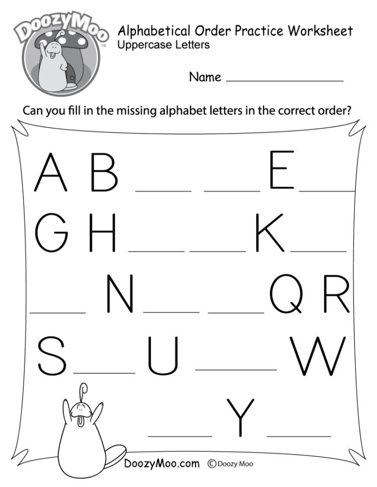 Missing Letter Worksheets Free Printables  Doozy Moo