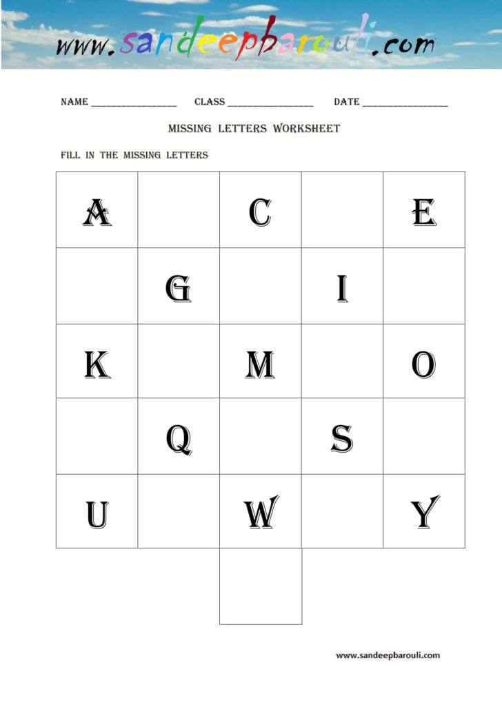 Missing Letters Worksheets Missing Letters Worksheets