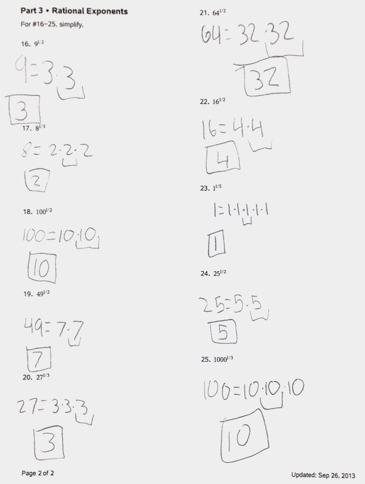 Mistakes Radicals Rational Exponents And Partitioning