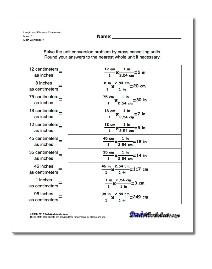 Metric Conversion Word Problems Worksheet With Answers