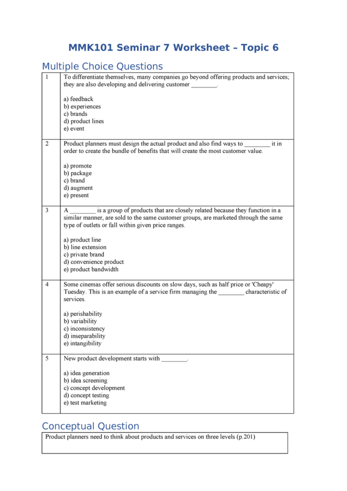 Mmk101 T1 2018 Seminar 7 Worksheet  Mmk101 Marketing  Studocu