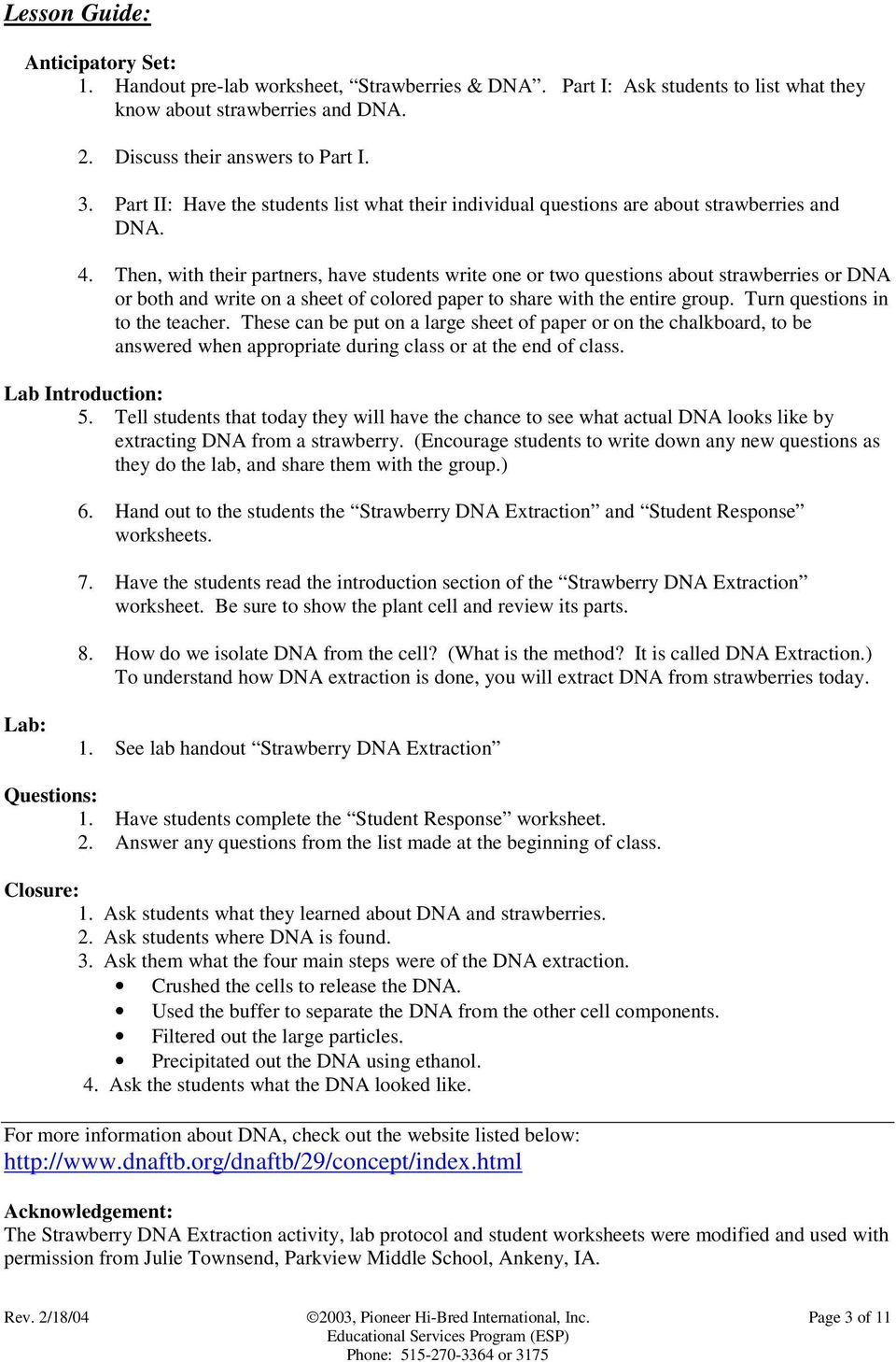 Module 3 Strawberry Dna Extraction  Pdf