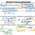 Molarity Practice Worksheet 13  Science Chemistry