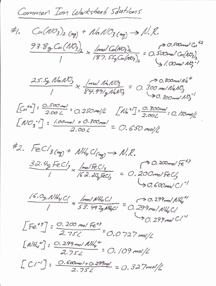 Mole Mass Problems Worksheet Answers