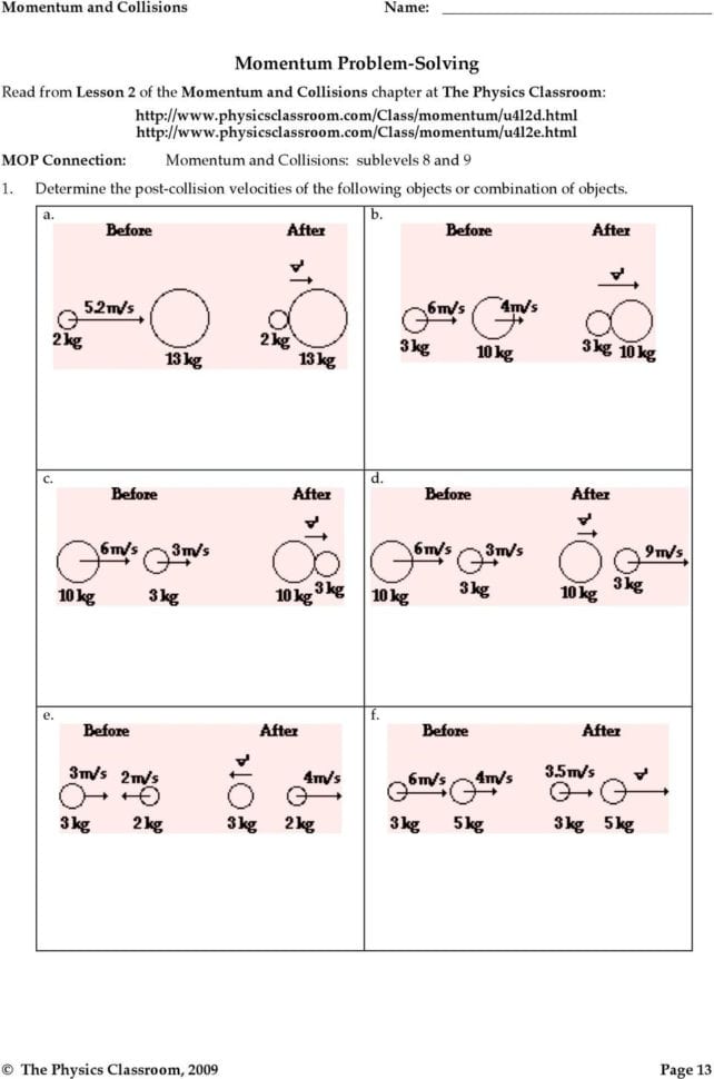 Momentum Impulse And Momentum Change  Pdf
