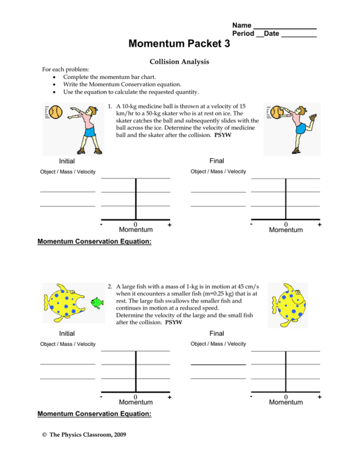 Momentum And Collisions Worksheet Answers Physics Classroom