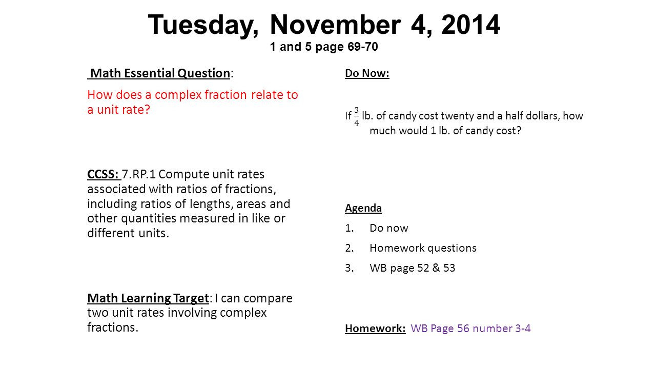Monday November 3 And 5 Page Math Essential Question How