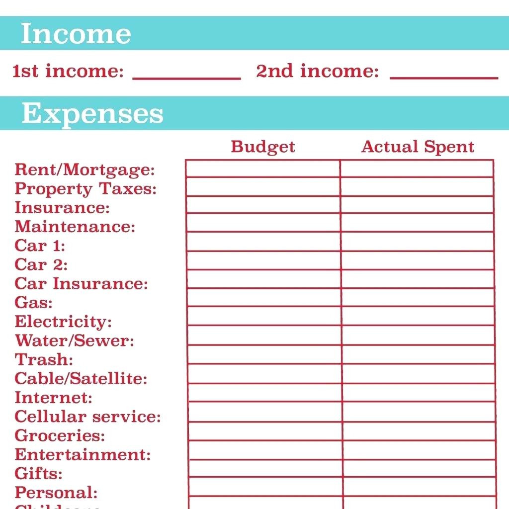 money management worksheets for adults db excelcom