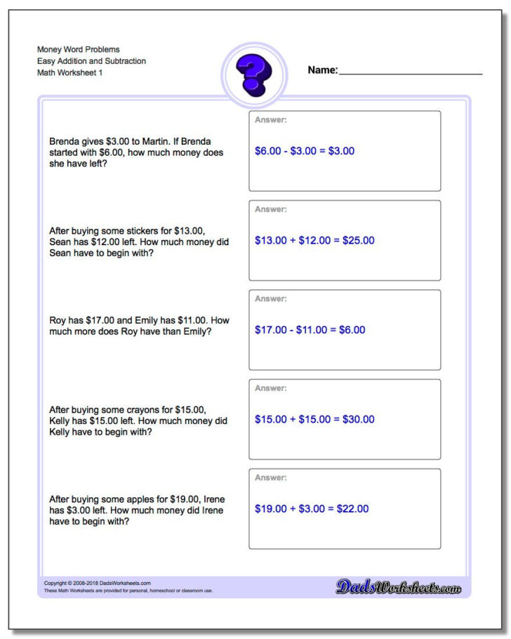 Rounding Word Problems Worksheets