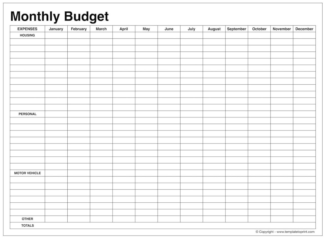 Monthly Budget Planner Printable Worksheet  Example Of
