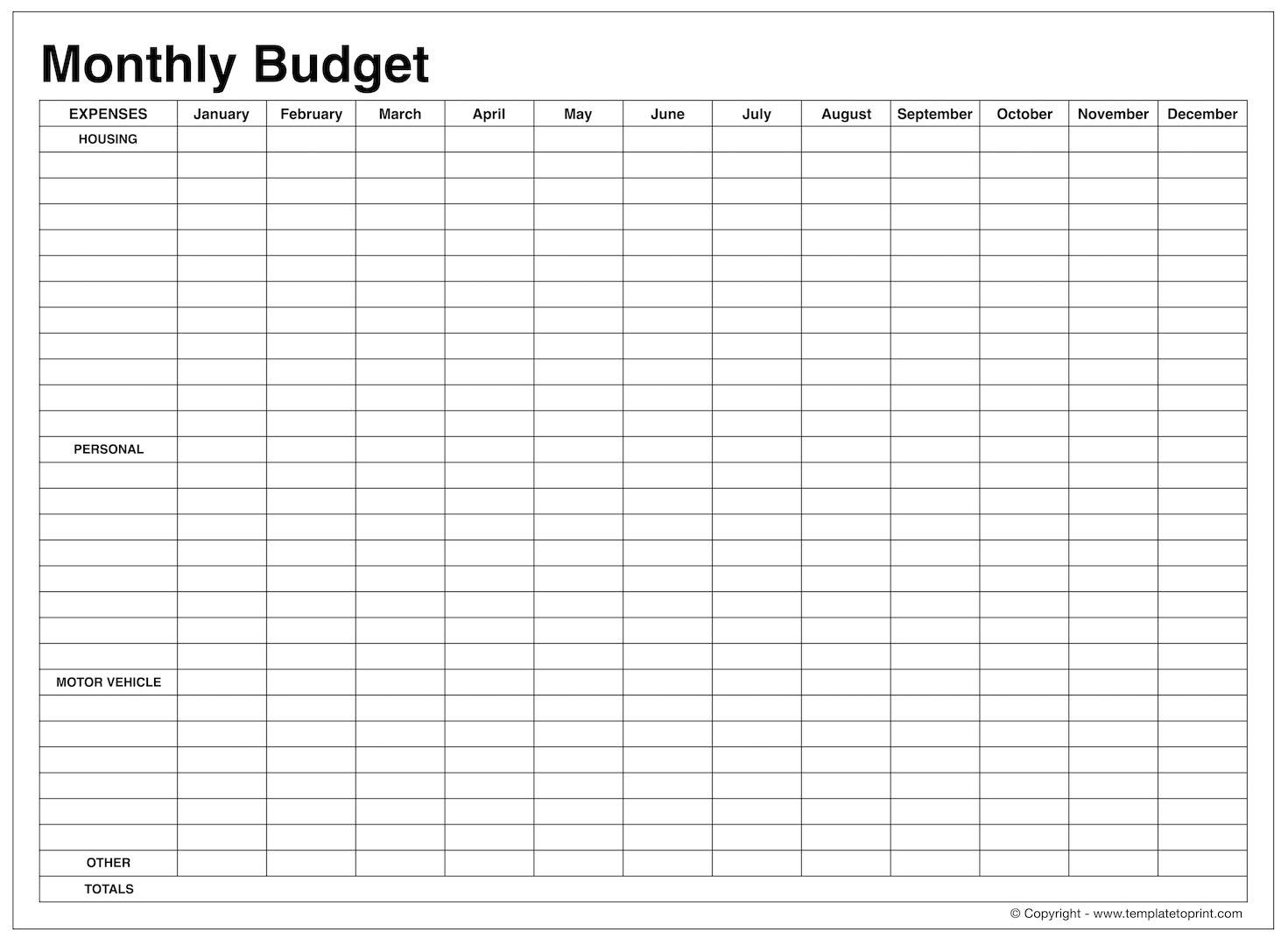 Monthly Budget Planner Printable Worksheet  Example Of