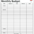 Monthly Budget Worksheet  Excel Expense Calendar