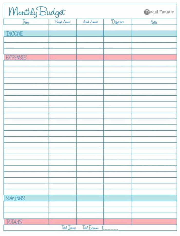 Monthly Expense Spreadsheet  Budget Worksheet Excel