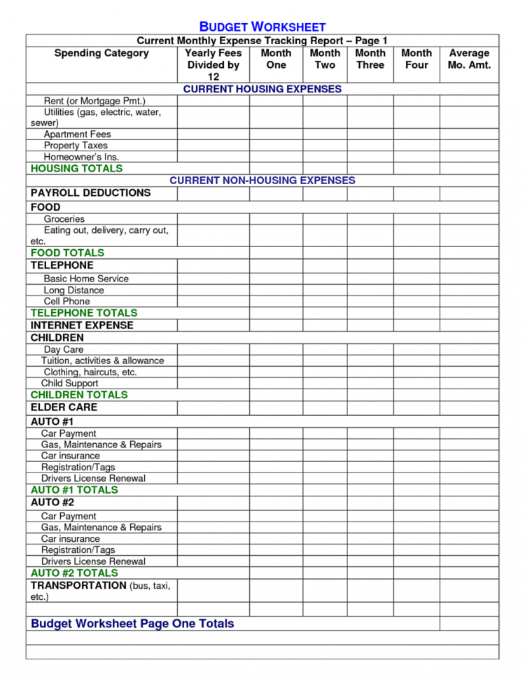 Monthly Home Budget Spreadsheet S Free Household