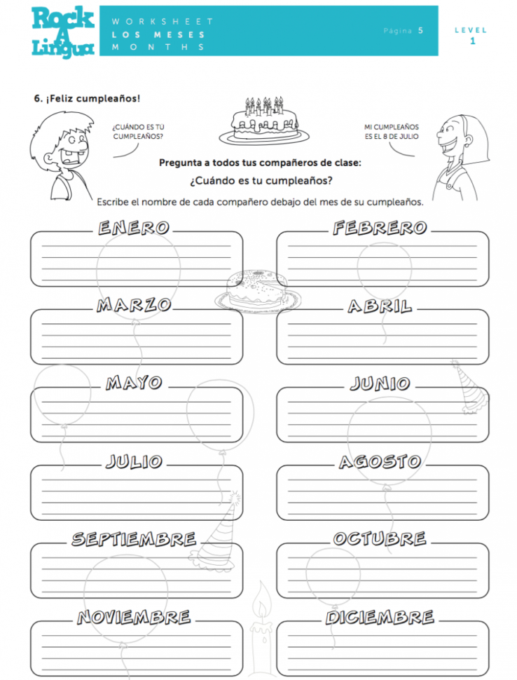 Months Of The Year  Worksheet  Rockalingua