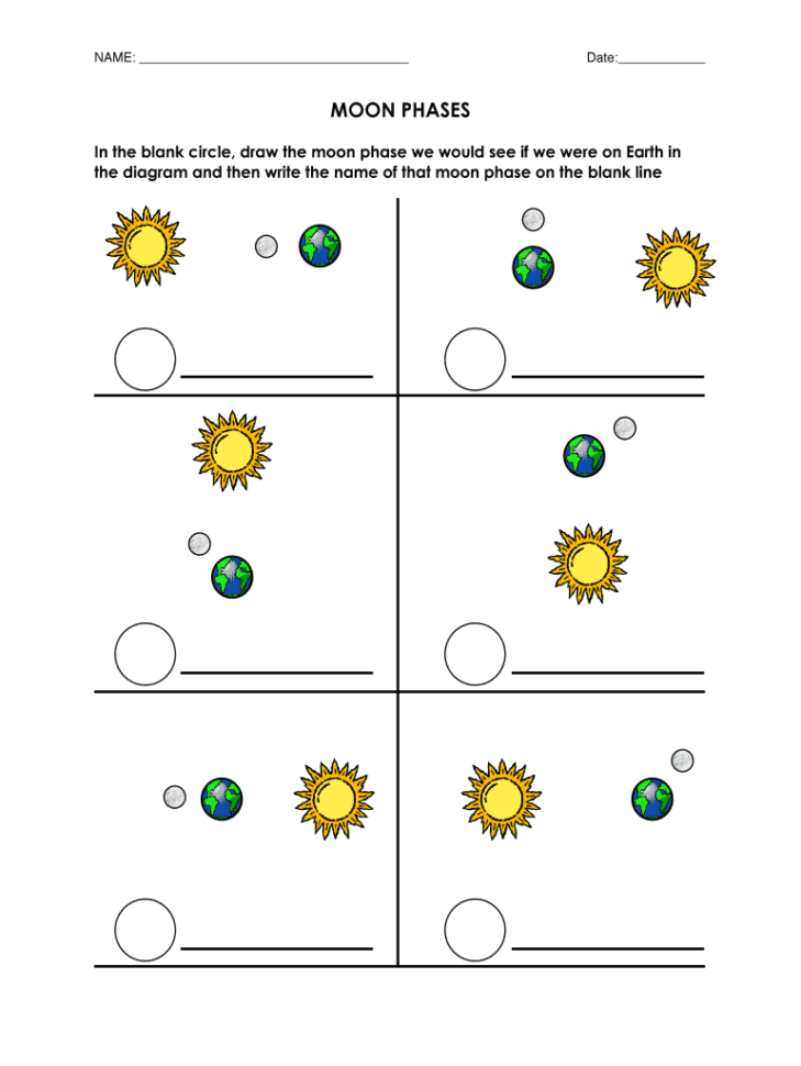 Moon Phase Worksheet Printable  Fill Online Printable