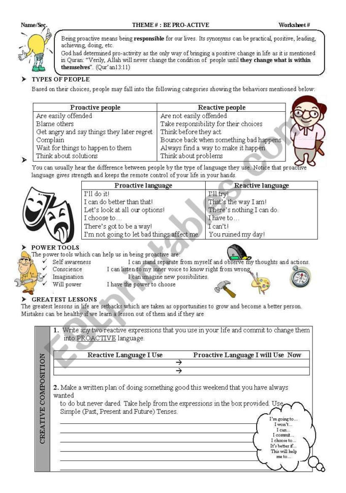 Moral Education Be Proactive  Esl Worksheethenakhannn