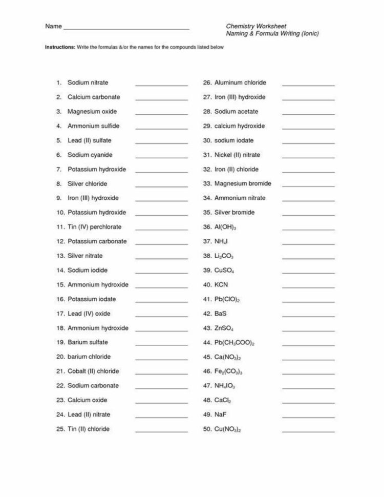 More 39 Naming Chemical Compounds Worksheet Hd Llpapers
