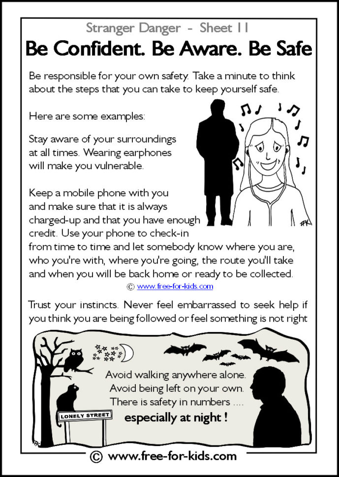 More Stranger Danger Worksheets And Colouring Pages