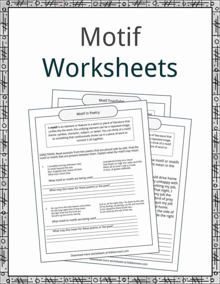 Motif  Definition And Worksheets  Kidskonnect