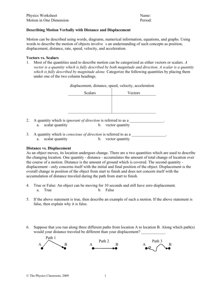 Motion In One Direction Part 1