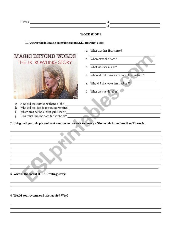 Movie Activity Magic Beyond Words  Esl Worksheetdiannita