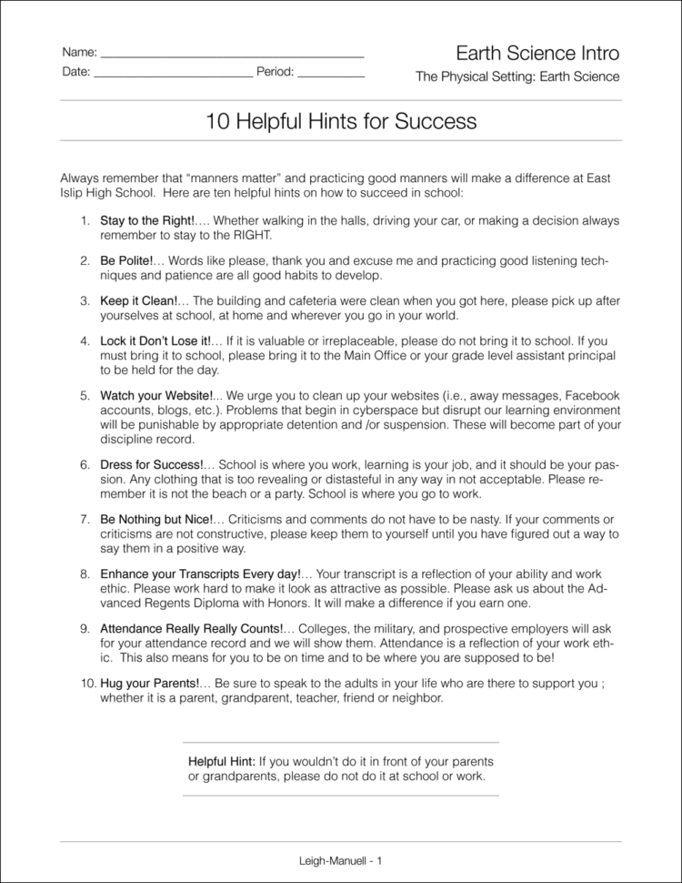 Mr Leighmanuell's Earth Science Class