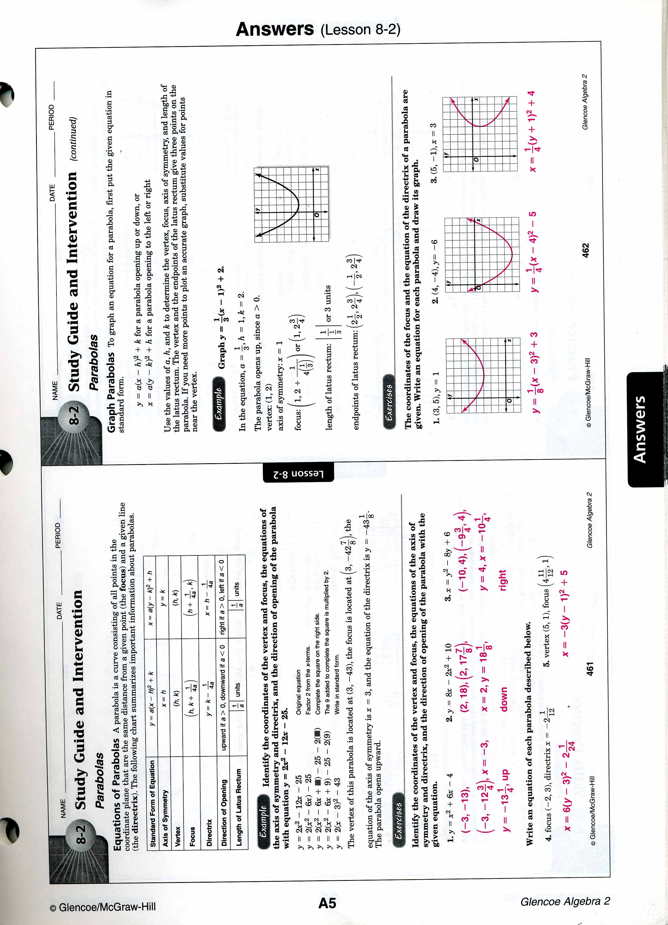 Mrscabral  Algebra 2 Worksheet Answers