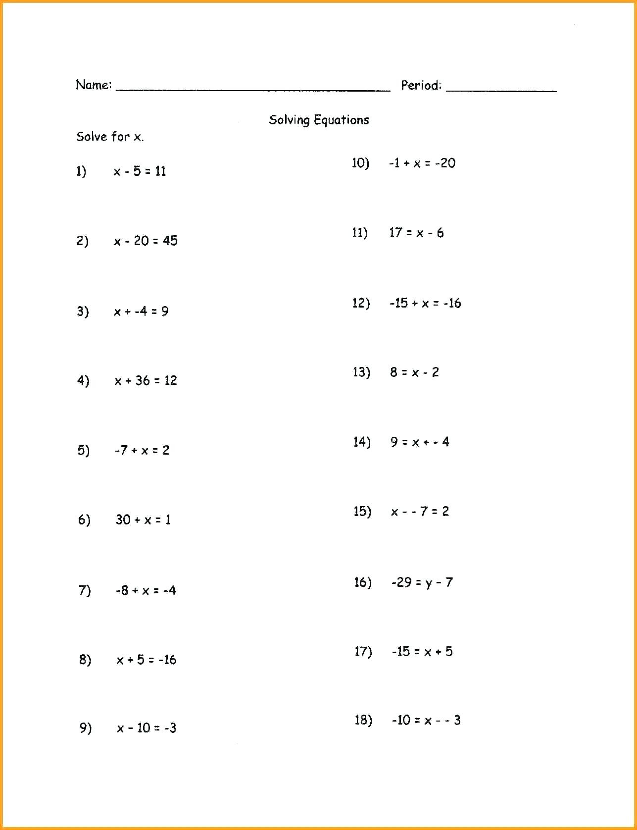 multi step equations worksheet answers doc with fractions db excelcom