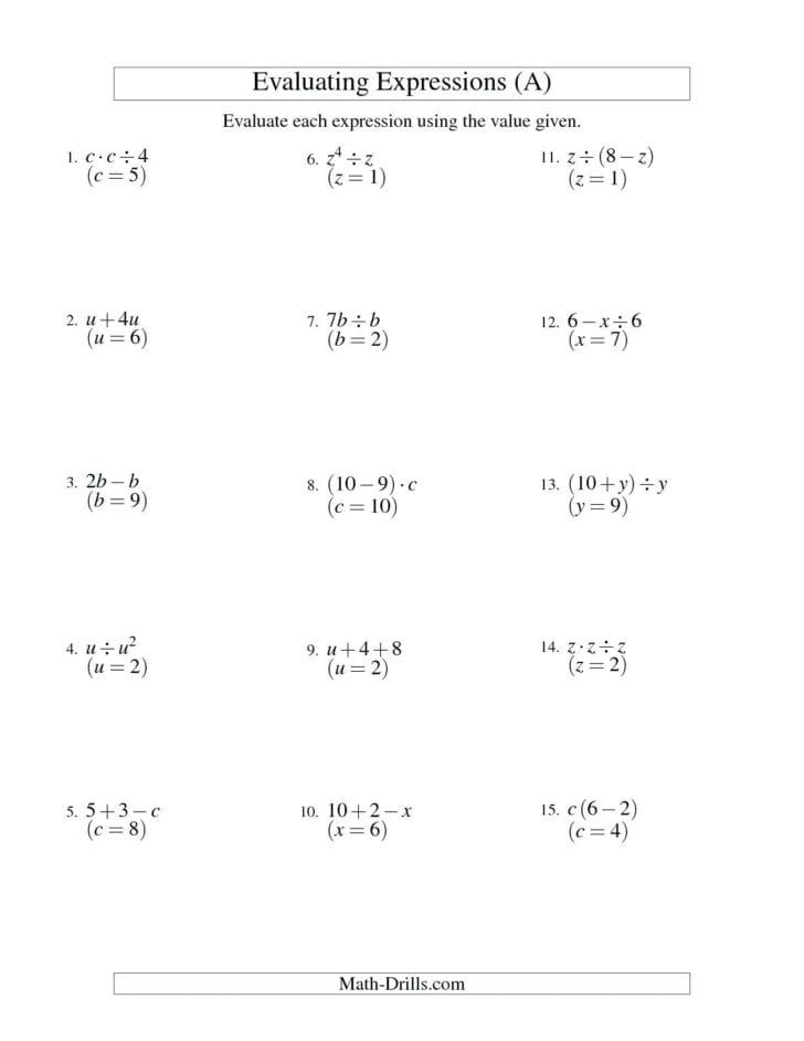 Solving Equations With 2 Variables Worksheet