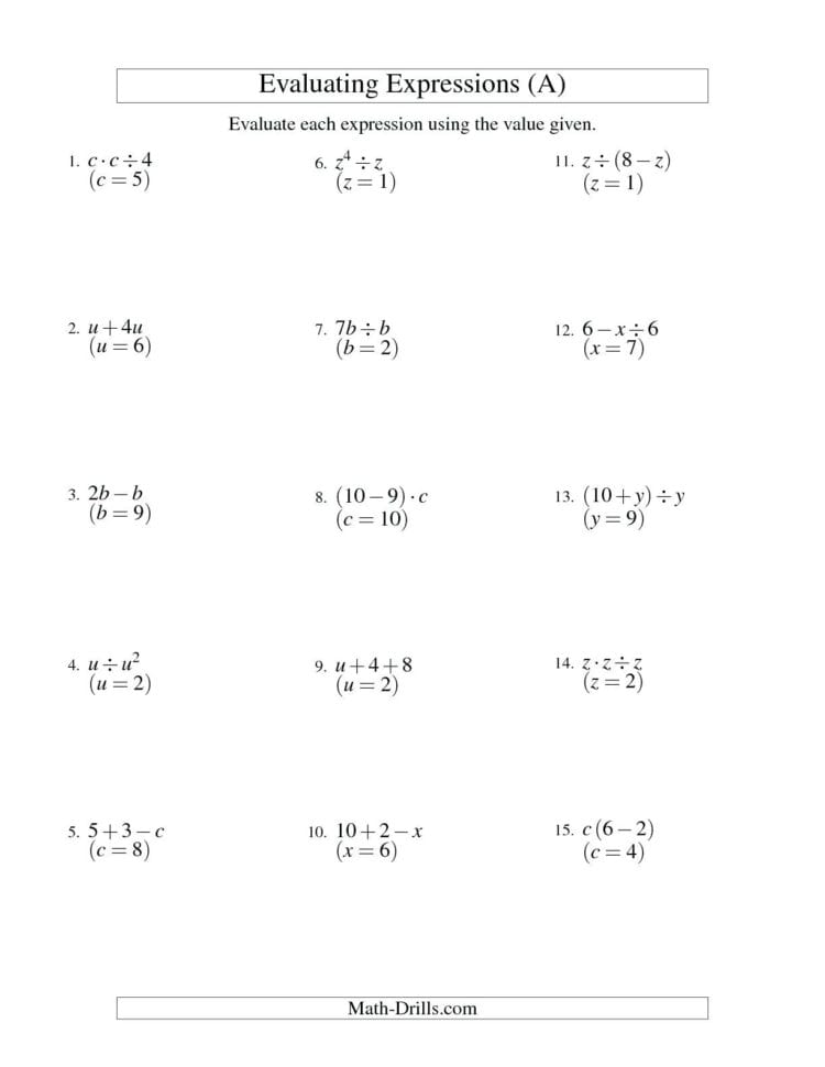 Multi Step Equations Worksheets